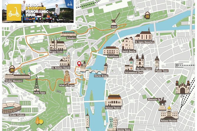 1.5h Prague E-Scooter Panoramic Tour small-group with PragueWay - Petřín Hill: the ride’s biggest change in pace
