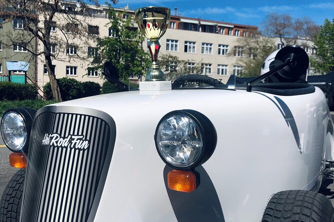 1-Hour Ride Across the Prague in Mini Hot Rod Car - Starting at Štvanice and getting ready to drive