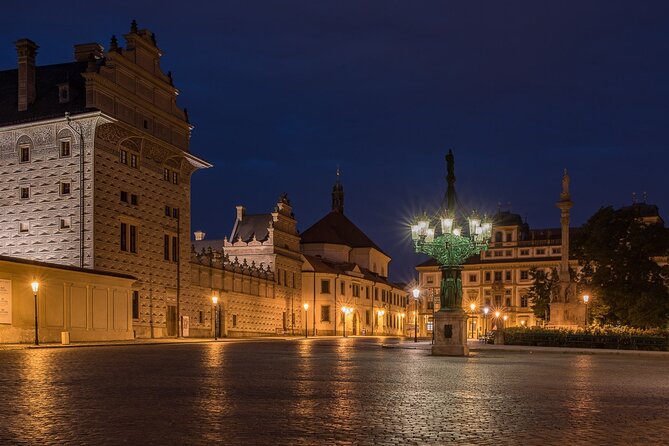 Best views of Prague by night - Vysehrad walls and the New Town lights