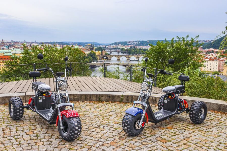 Electric Trike Sunset Prague Tour - Letná Park and the Prague Metronome