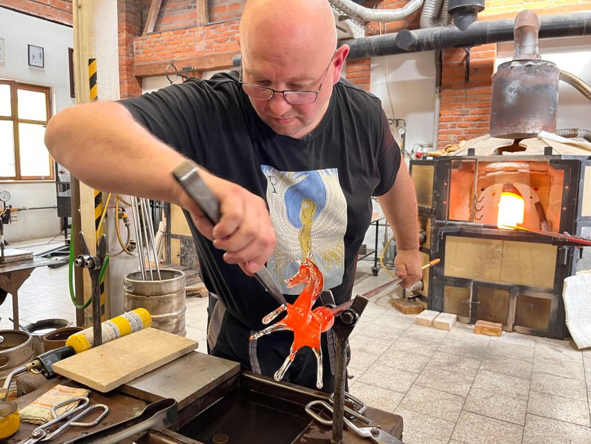 From Prague: Bohemian Glass Crystal Private Tour with Lunch - Novotný Glass Studio and its working furnace