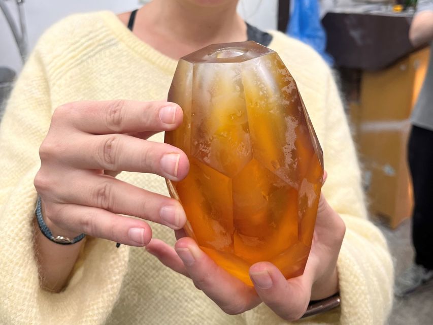 From Prague: Bohemian Glass Crystal Private Tour with Lunch - Grinding and polishing glass with Filip Lukavec