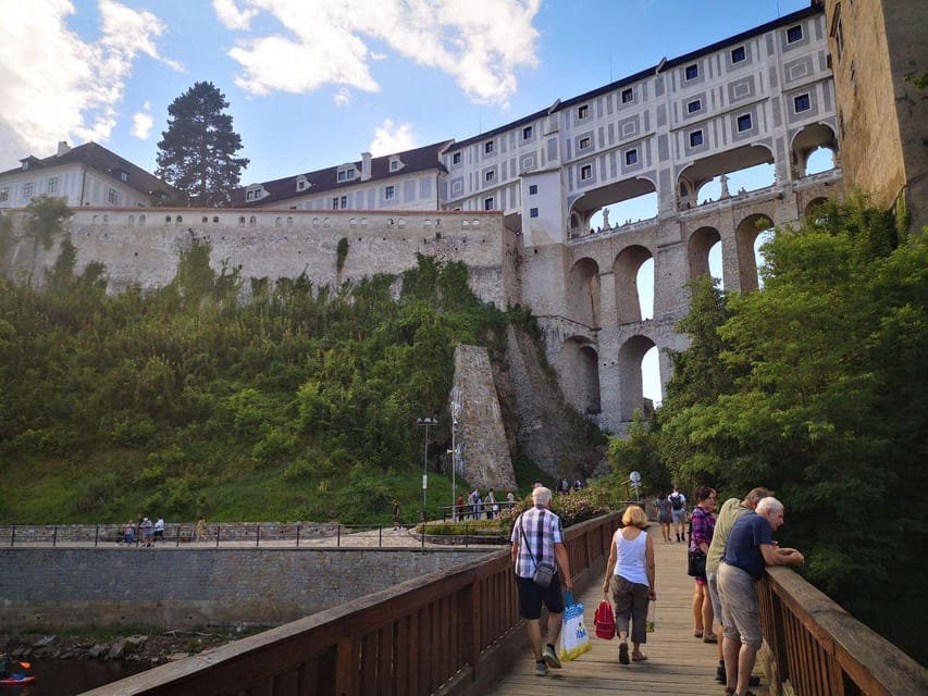 From Prague to the fabulous Cesky Krumlov:fullday experience - Entering Krumlov Castle and reaching the tower