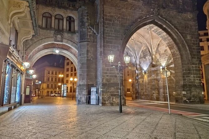 Guided Old Town & Jewish quarter Walking Tour Prague (Tip-based) - Powder Gate and the finish at Rudolfinum