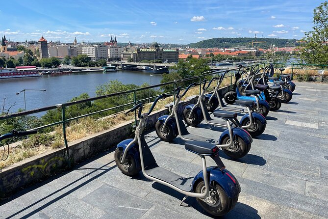 Guided sightseeing e-scooter tour of Prague: 2 hours - Returning past the National Theatre