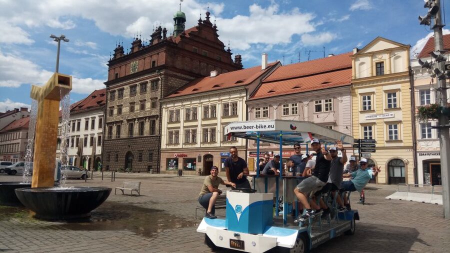 Pilsen: 1.5-Hour Beer Bike with Unlimited Beer - Music, lights, and the after-party mood