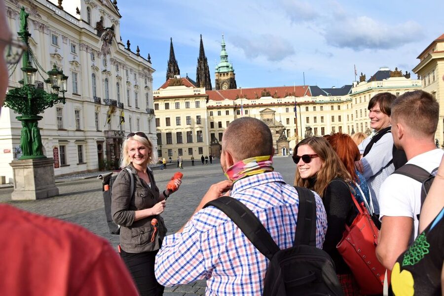 Prague: Castle and Jewish Quarter Tour - Prague’s skyline from the castle district