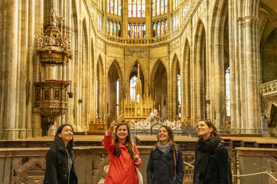 Prague: Castle Tour with Local Guide and Entry Ticket - St. George’s Basilica and its quieter stone interior