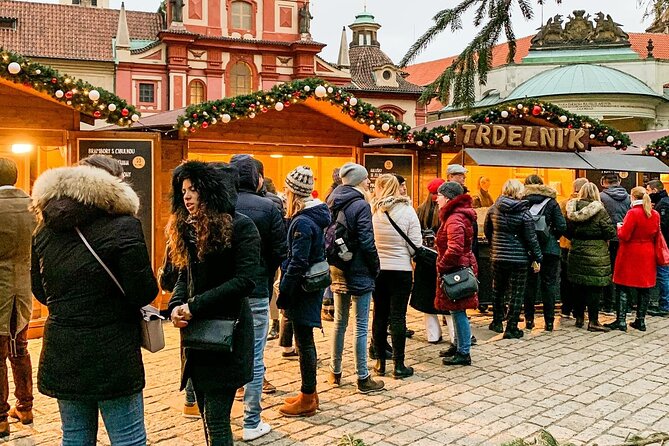 Prague Christmas Markets and Holiday Magic Walking Tour - Wenceslas Square after dark