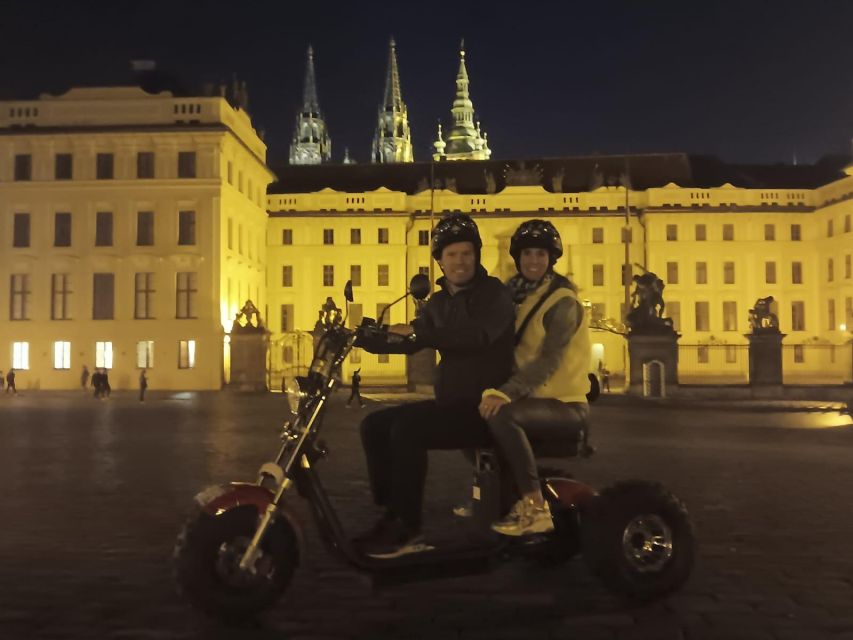 Prague City sightseeing in Night Trike Tour - Wenceslas Square and the Powder Tower