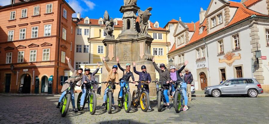 Prague: City Viewpoints Tour by Electric Fat Bike - Lennon Wall and the Lesser Town