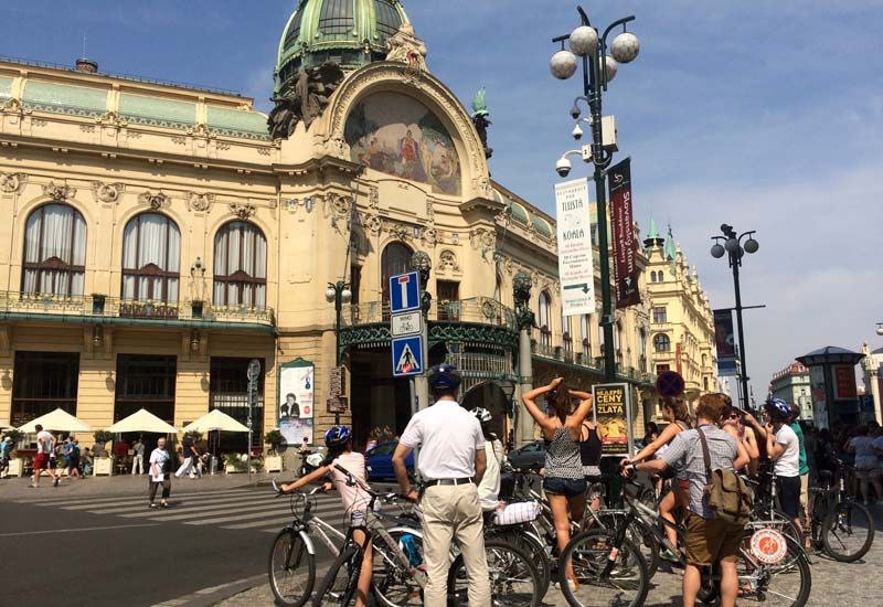 Prague: Classic City Bike Tour - The Dancing House and the riverfront