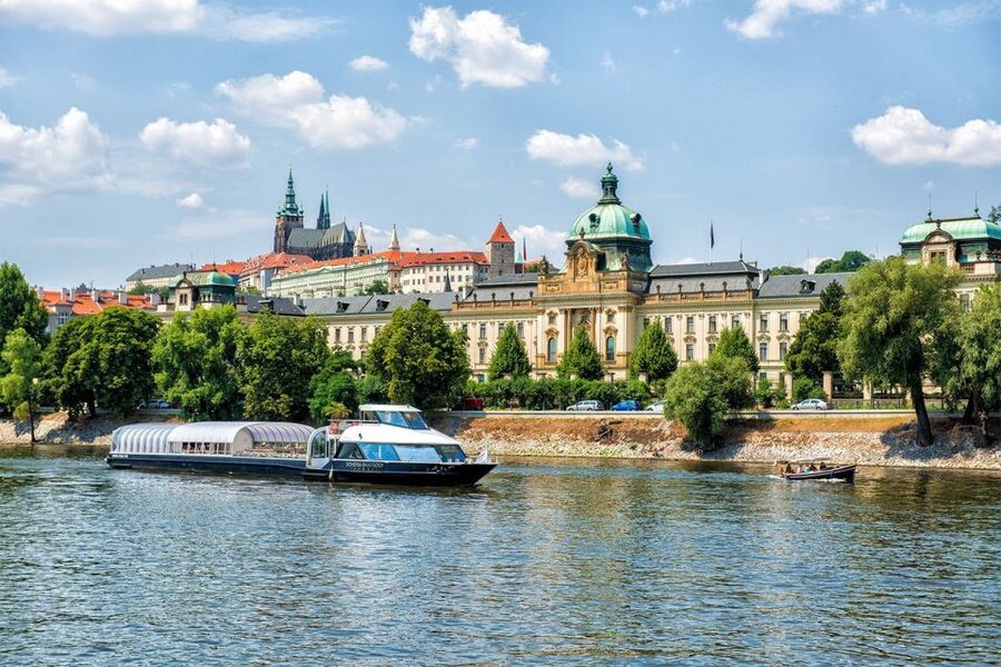 Prague: Evening Vltava River Eco Cruise with Prosecco - Charles Bridge from the water