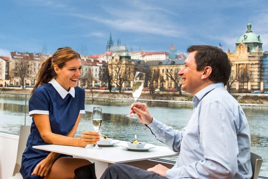Prague: Evening Vltava River Eco Cruise with Prosecco - Pier 4 and the first stretch of the Vltava