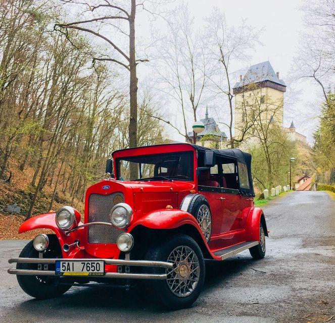 Prague: Fairytale Karlstejn Castle in Retro-Style Car - Key points to know before booking