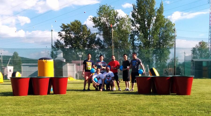 Prague : Giant Foot Darts and Giant Beer Pong Game - Welcome drink and the safety briefing