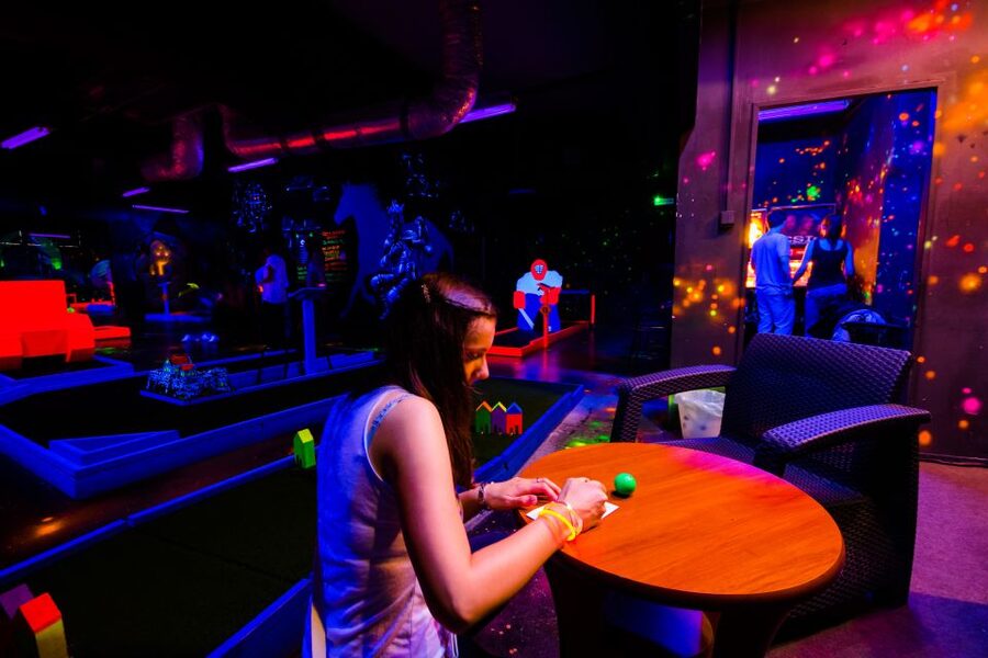 Prague: Glow Golf Mini Golf Game by UV Light - What the $12 price really gives you