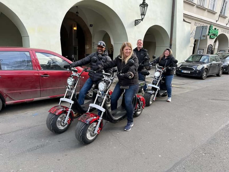 Prague: Guided Fat Tire e-Scooter Tour - Kampa Park and the National Theatre
