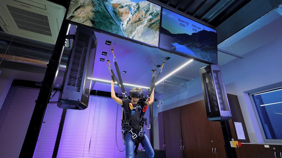Prague: Hurricane Factory Parachute Jump VR Simulator - A few minutes inside the virtual jump