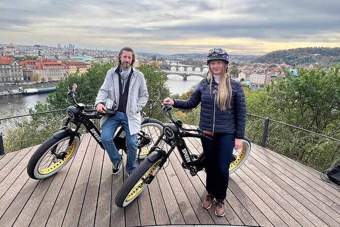 Prague on Stylish Retro styled E-Bike - Viewpoints & Sightseeing - Wenceslas Square and the Powder Tower