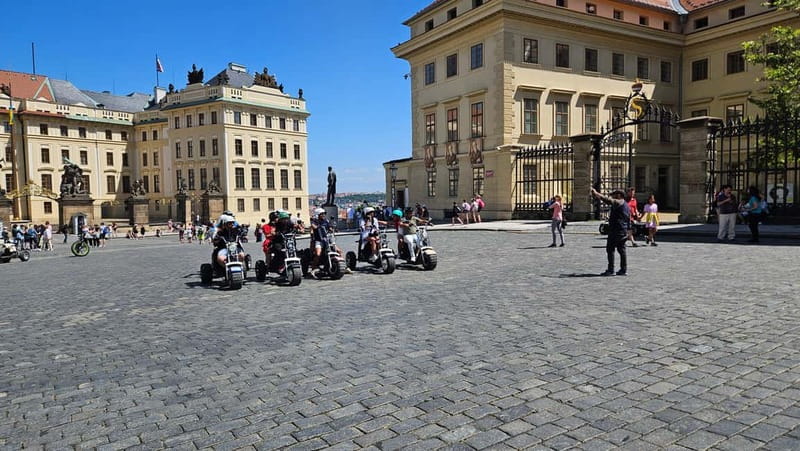 Prague: Panoramic Viewpoints Guided Electric Tricycle Tour - The longer route to Prague Castle