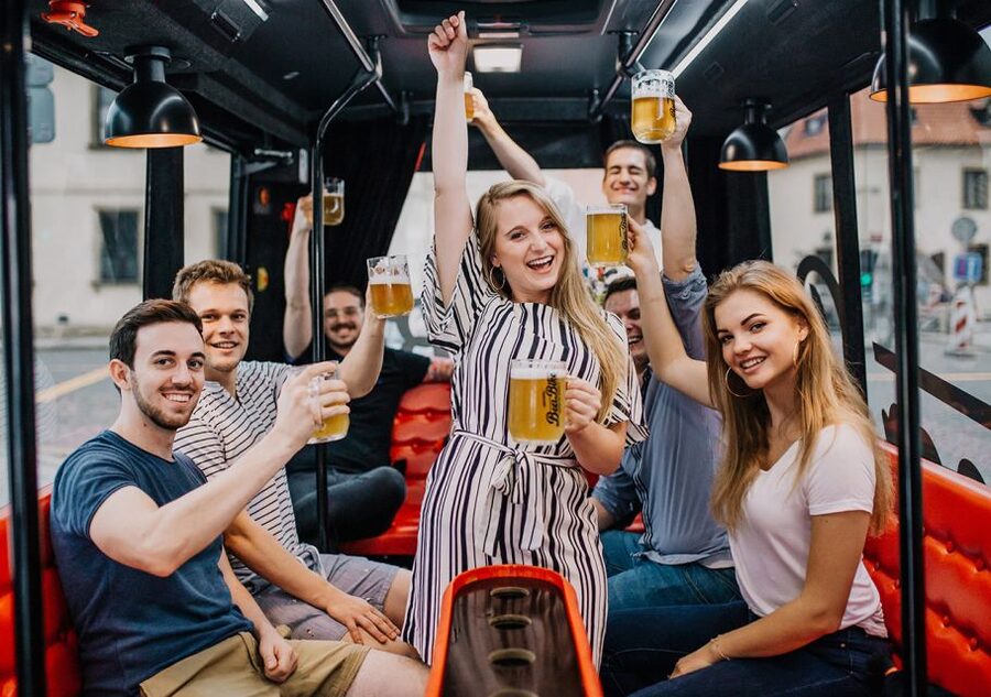 Prague: Party Beer Bus - What the Prague beer bus is really like