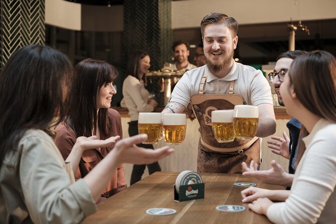 Prague Pilsner Urquell Experience with 3 Free Beer Tastings - Headphones keep the pace flexible, but not everyone loves them