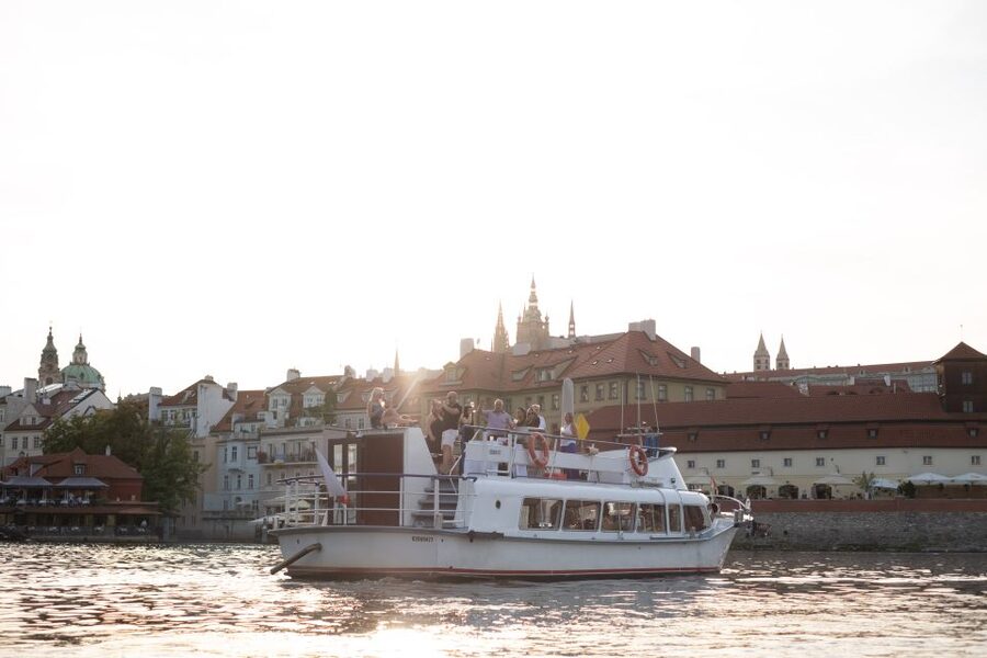 Prague: Private Beer Boat Cruise with Unlimited Beer - Prague Castle, Charles Bridge, and the Rudolfinum from the water