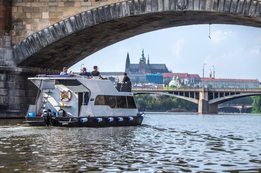 Prague: Private River Cruise with Unlimited Beer or Prosecco - Prague’s skyline from Yachtboat One