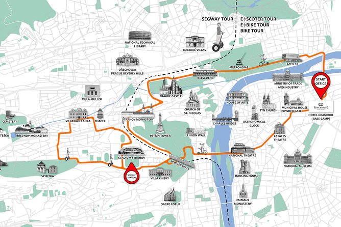 Prague Segway & E-Scooter Grand City Tour - Lennon Wall, Charles Bridge, and the Vltava riverfront