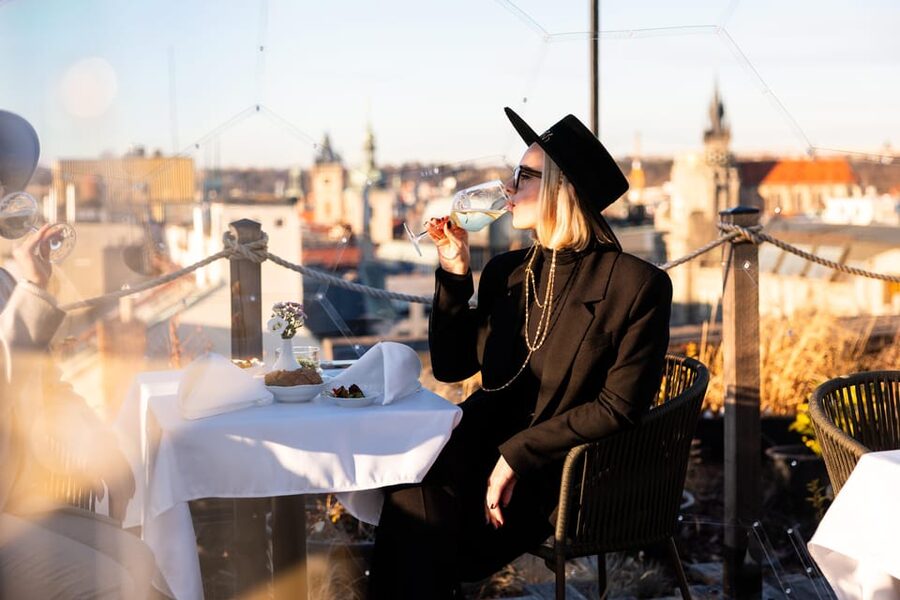 Prague: Sky Bar Aperitivo Menu with Drink & Panoramic Views - The view: Prague Castle, Wenceslas Square, and more
