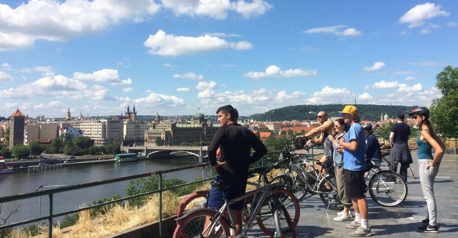 Prague: Stunning Viewpoints, Castle, City & Park Bike Tour - Letna Park and the Prague Metronome