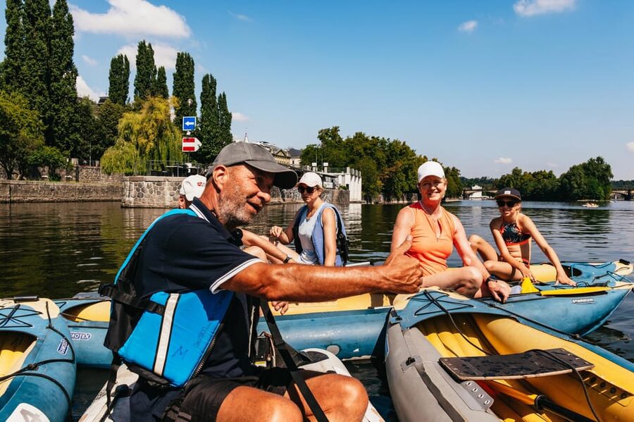 Prague: Vltava River Guided Canoeing Tour - Birds, riverbanks, and the quieter stretch