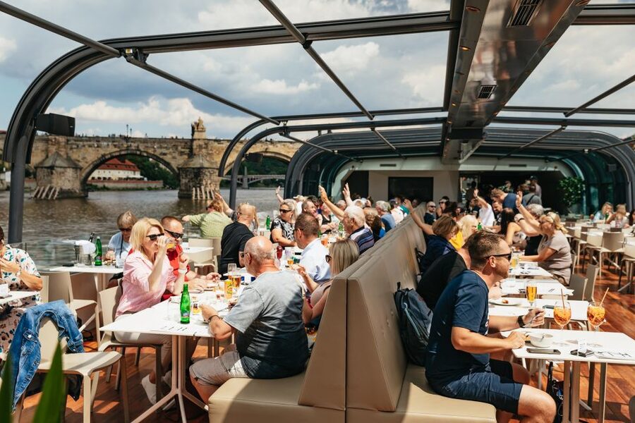 Prague: Vltava River Lunch Cruise in an Open-Top Glass Boat - Lunch on the Vltava