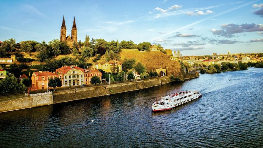 Prague: Vltava River Night Cruise with Buffet - Prague at night from the Vltava