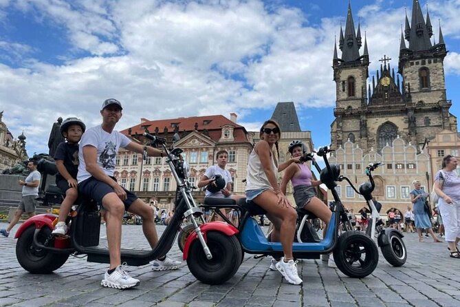 Private live-guided E-Scooter TOURS around Prague - Old Town Square sets the scene