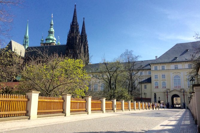 Private Walking Tour in Prague: Prague Castle Exterior with Little Quarter and Old Town with Jewish Quarter - Walking downhill through the Lesser Town