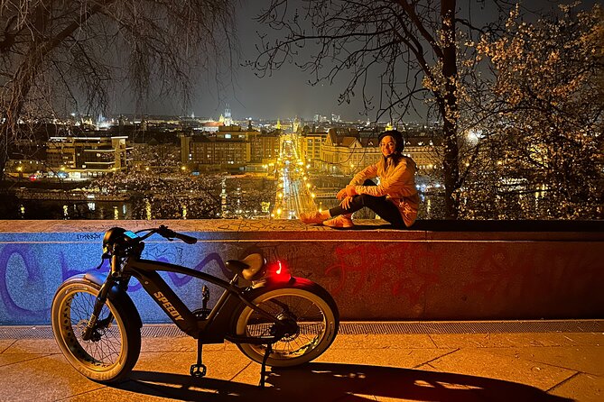 Retro Style E-Bike Night Tour in Prague - Live Guided - Prague Castle and Strahov bring the ride uphill