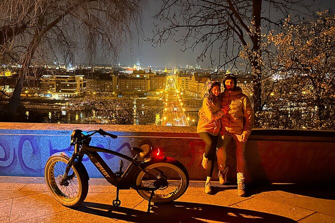 Retro Style E-Bike Night Tour in Prague - Live Guided - Wenceslas Square and the Powder Tower set the scene