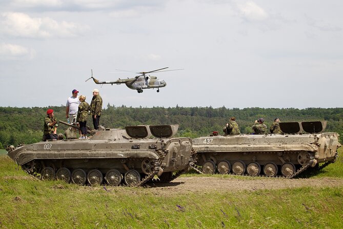 Ride in a BMP tank and military garage tour Prague - Riding the BMP-1 across Milovice