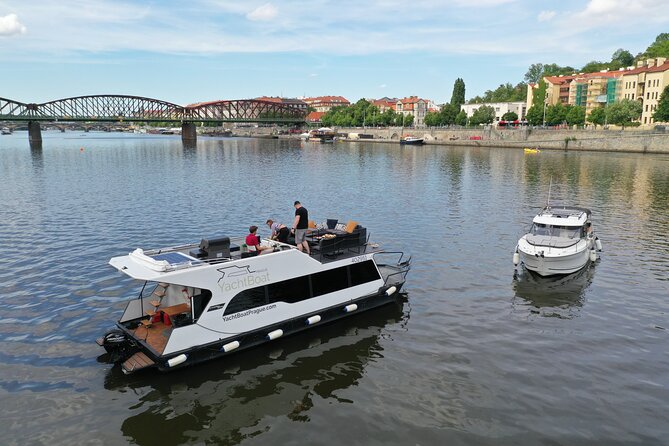 VIP Prague YachtBoat ONE Experience: All-You-Can-Drink - The Dancing House from the water